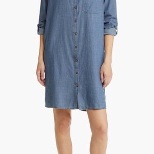 NWT Caslon Chambray Long Sleeve Dress